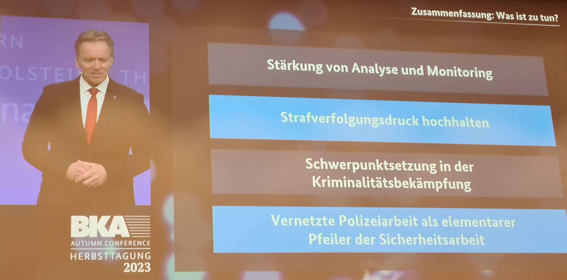 Zusammenfassung beim Vortrag des BKA-Präsidenten Holger Münch